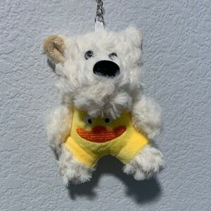 Cute Dog With Duck Outfit Plush Keychain